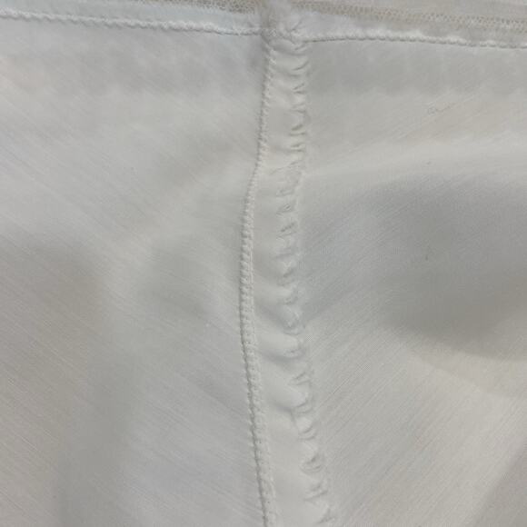 Vintage 50s Grandma White Bias-Cut Embroidered Lacy Full Slip Dress Size M - Picture 15 of 15